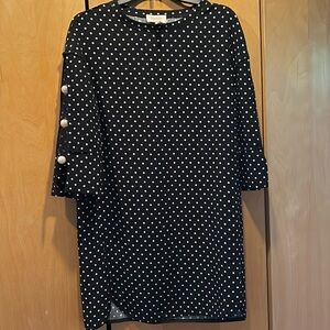 Black and white polka dot tunic/dress with Pearl Sleeves